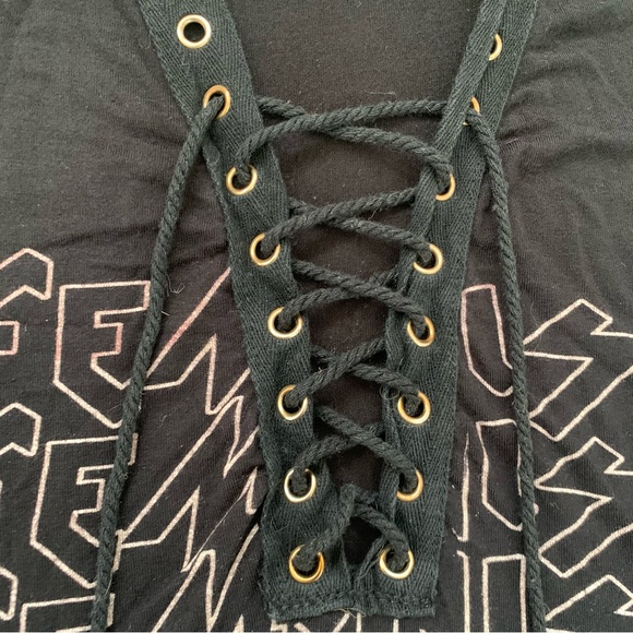‘Feminist’ Hard Rock Band Font Lace Up Tank Top Size M/L - Picture 4 of 5